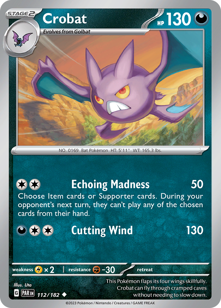 Crobat (112/182) [Scarlet & Violet: Paradox Rift] | Amazing Games TCG