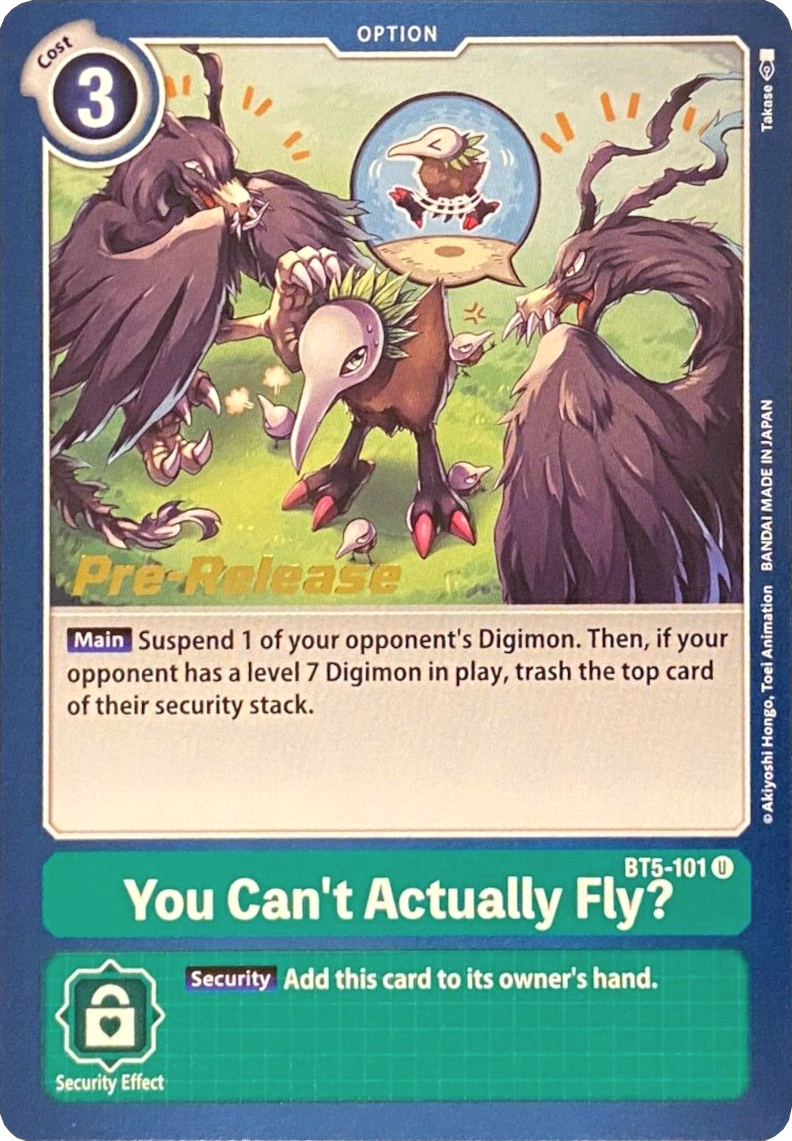 You Can't Actually Fly? [BT5-101] [Battle of Omni Pre-Release Promos] | Amazing Games TCG