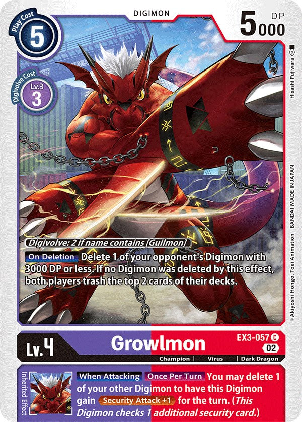 Growlmon [EX3-057] [Draconic Roar] | Amazing Games TCG