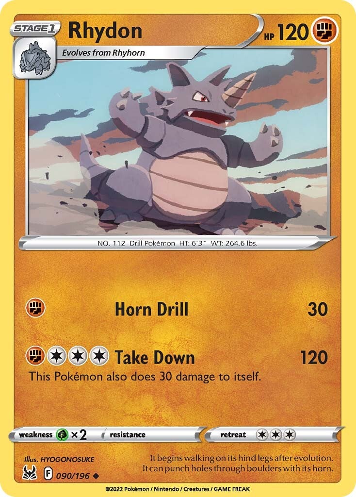 Rhydon (090/196) [Sword & Shield: Lost Origin] | Amazing Games TCG