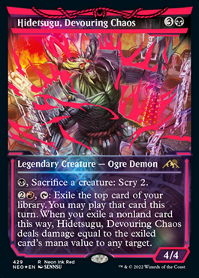 Hidetsugu, Devouring Chaos (Neon Ink Red) [Kamigawa: Neon Dynasty] | Amazing Games TCG