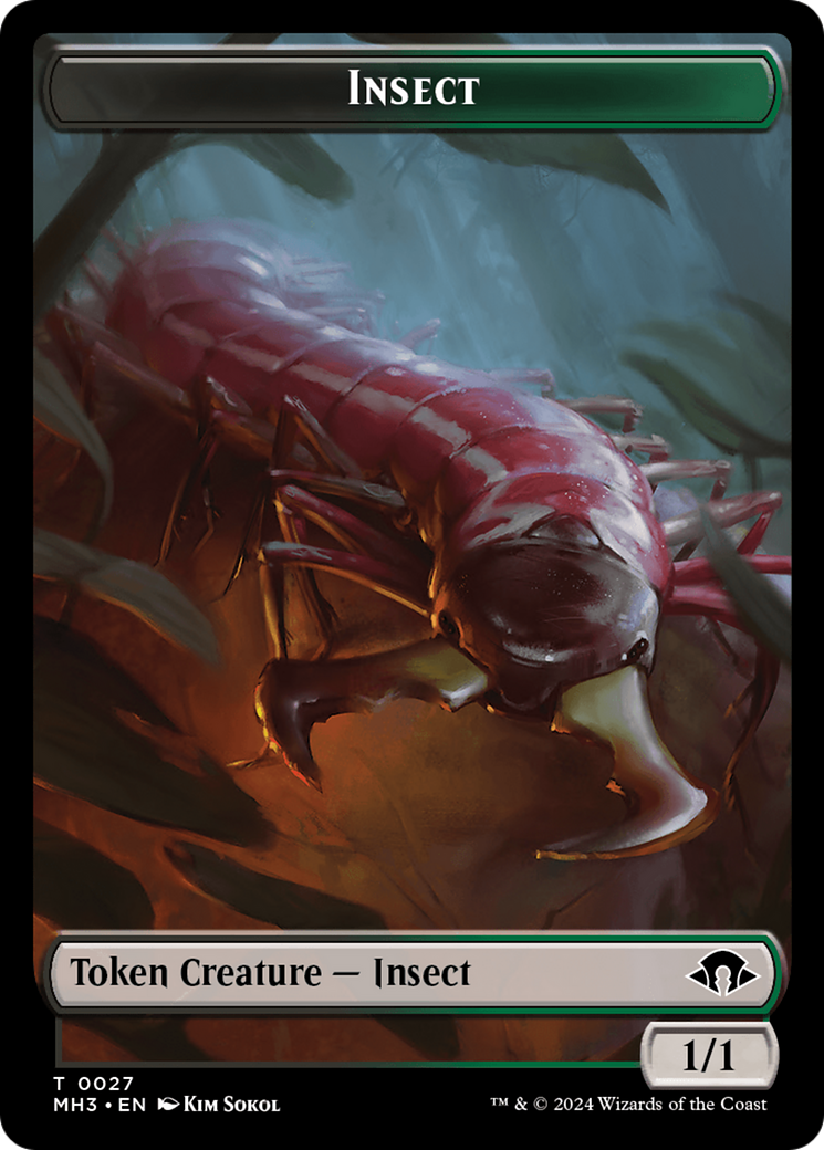 Zombie // Insect (0027) Double-Sided Token [Modern Horizons 3 Tokens] | Amazing Games TCG