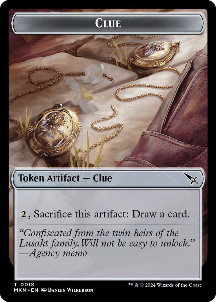 Clue (0018) // A 0045 Double-Sided Token [Murders at Karlov Manor Tokens] | Amazing Games TCG