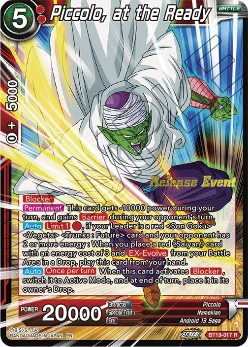 Piccolo, at the Ready (Fighter's Ambition Holiday Pack) (BT19-017) [Tournament Promotion Cards] | Amazing Games TCG