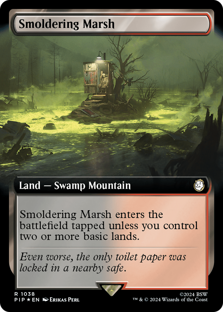 Smoldering Marsh (Extended Art) (Surge Foil) [Fallout] | Amazing Games TCG