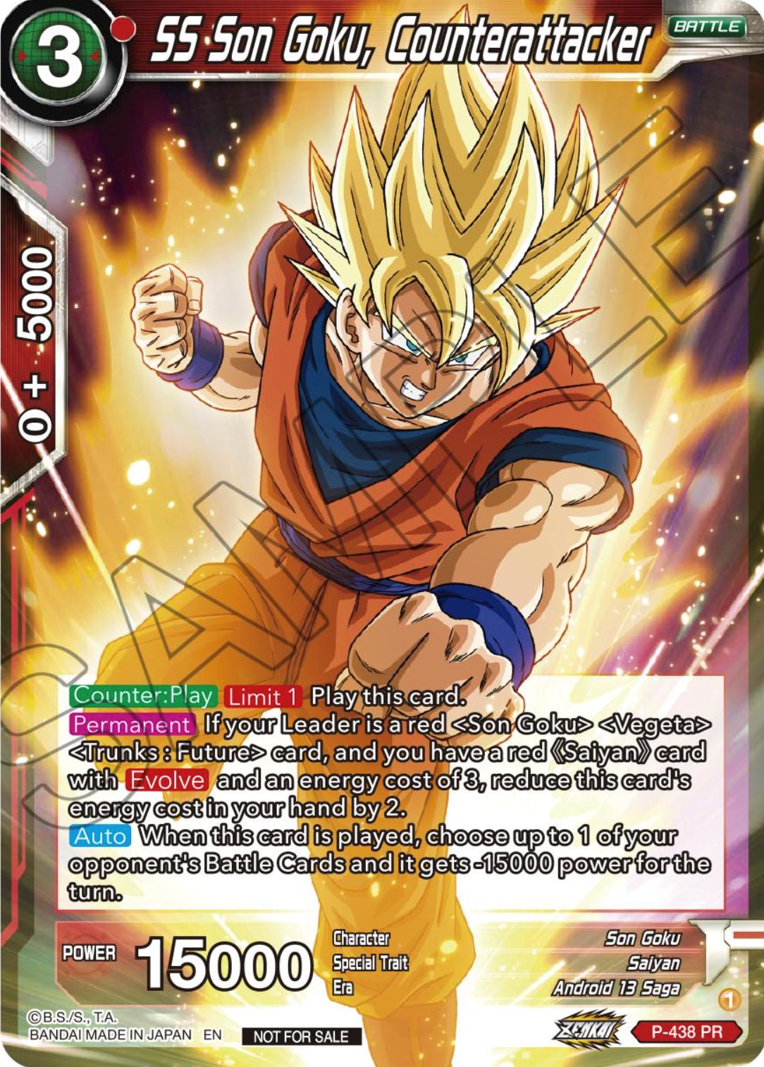 SS Son Goku, Counterattacker (Zenkai Series Tournament Pack Vol.2) (P-438) [Tournament Promotion Cards] | Amazing Games TCG