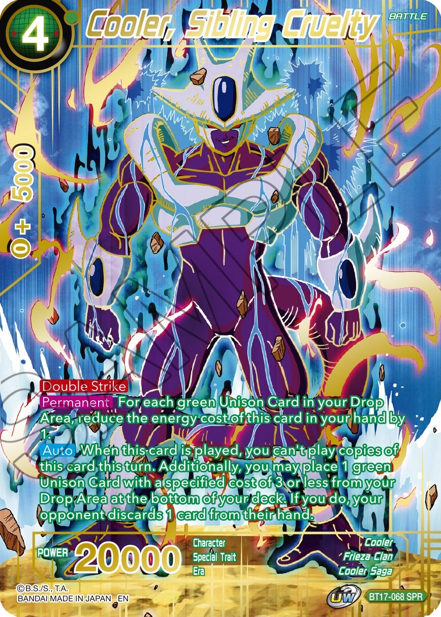 Cooler, Sibling Cruelty (SPR) (BT17-068) [Ultimate Squad] | Amazing Games TCG