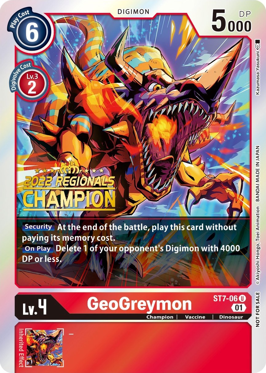 GeoGreymon [ST7-06] (2022 Championship Offline Regional) (Online Champion) [Starter Deck: Gallantmon Promos] | Amazing Games TCG