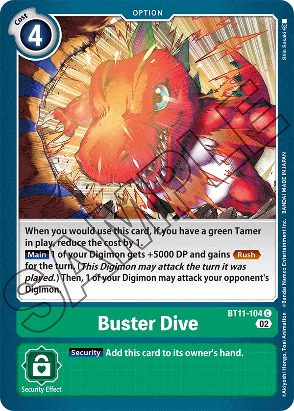 Buster Dive [BT11-104] [Dimensional Phase] | Amazing Games TCG