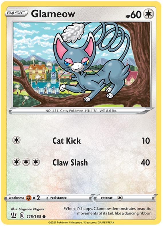 Glameow (115/163) [Sword & Shield: Battle Styles] | Amazing Games TCG