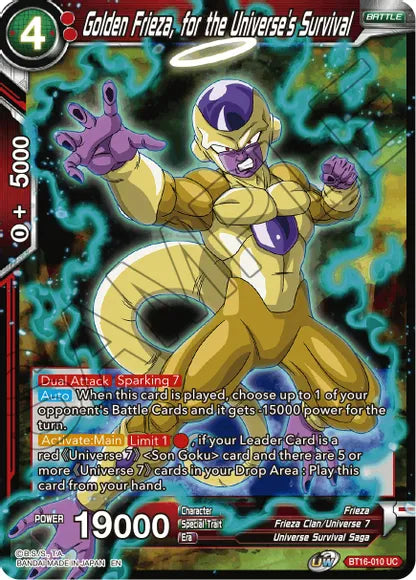 Golden Frieza, for the Universe's Survival (BT16-010) [Realm of the Gods] | Amazing Games TCG