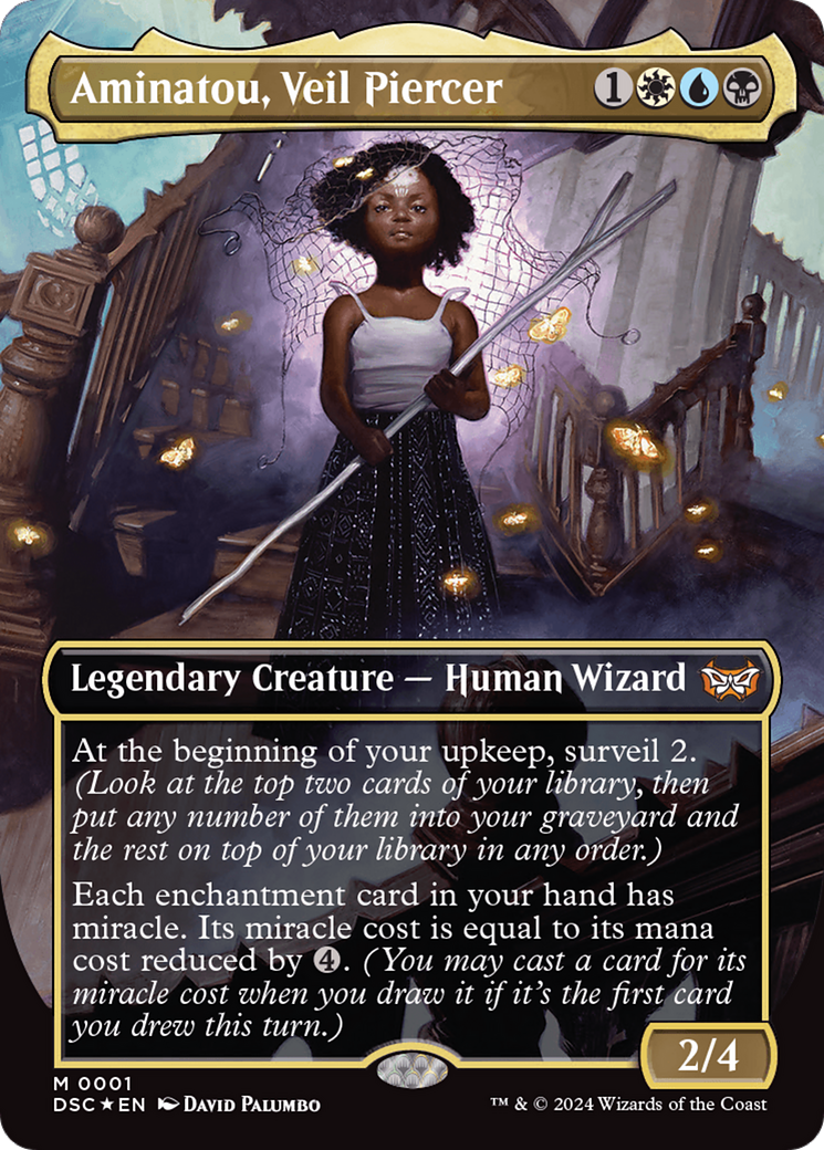 Aminatou, Veil Piercer (Borderless) [Duskmourn: House of Horror Commander] | Amazing Games TCG