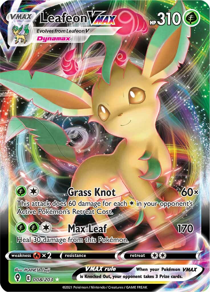 Leafeon VMAX (008/203) [Sword & Shield: Evolving Skies] | Amazing Games TCG