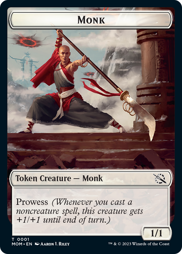 Monk // Zombie Double-Sided Token [March of the Machine Tokens] | Amazing Games TCG