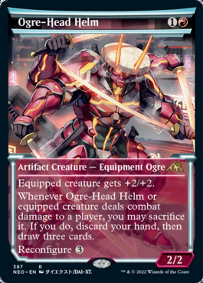 Ogre-Head Helm (Showcase Soft Glow) [Kamigawa: Neon Dynasty] | Amazing Games TCG