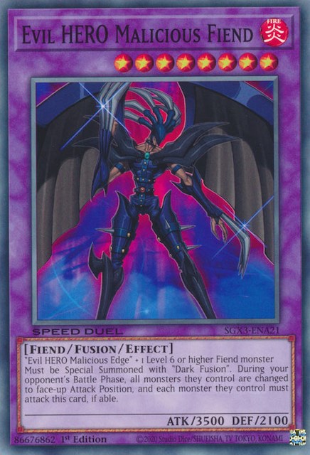 Evil HERO Malicious Fiend [SGX3-ENA21] Common | Amazing Games TCG