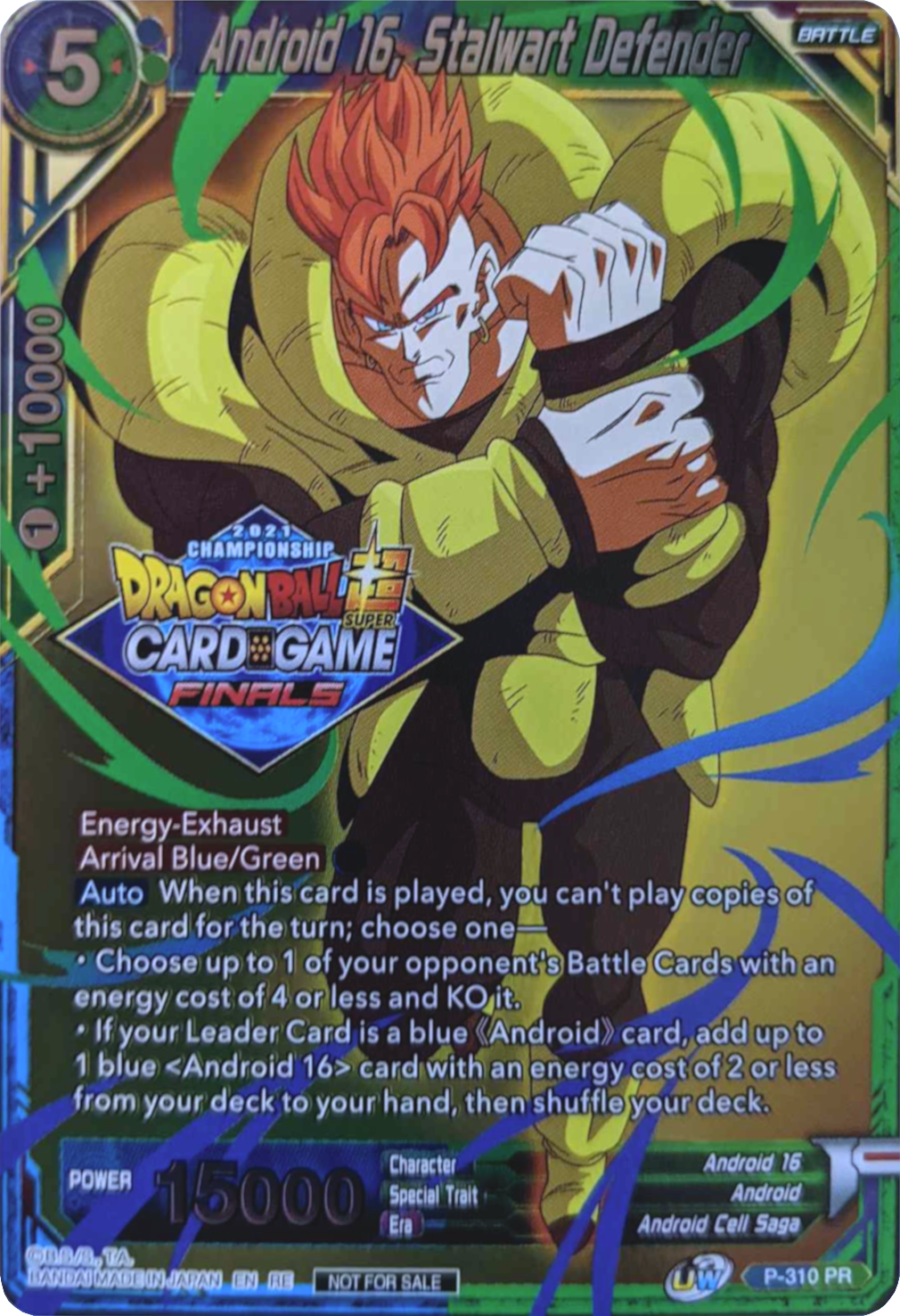 Android 16, Stalwart Defender (2021 Tournament Pack Vault Set) (P-310) [Tournament Promotion Cards] | Amazing Games TCG