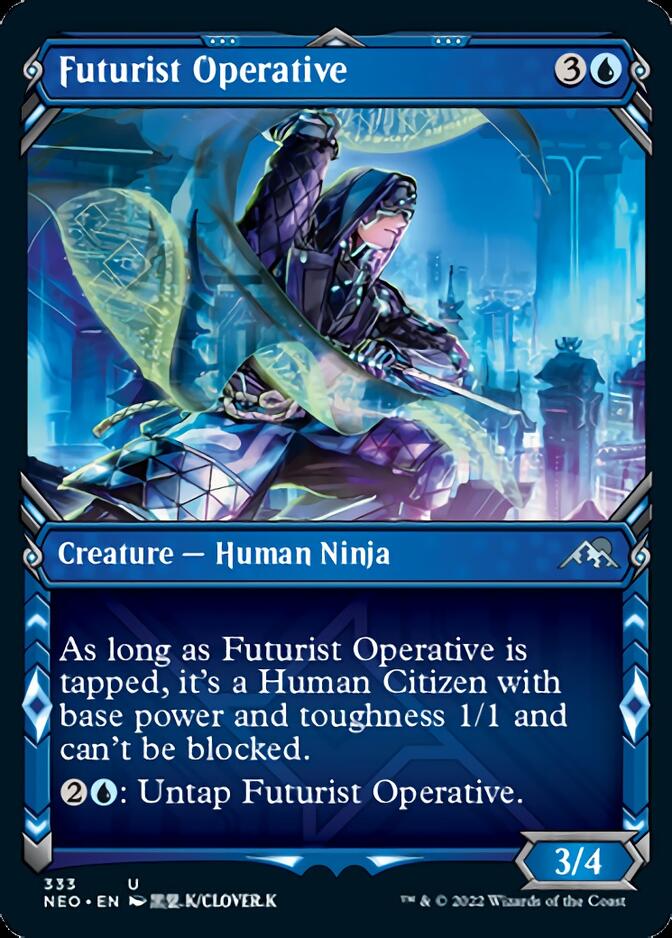 Futurist Operative (Showcase Ninja) [Kamigawa: Neon Dynasty] | Amazing Games TCG