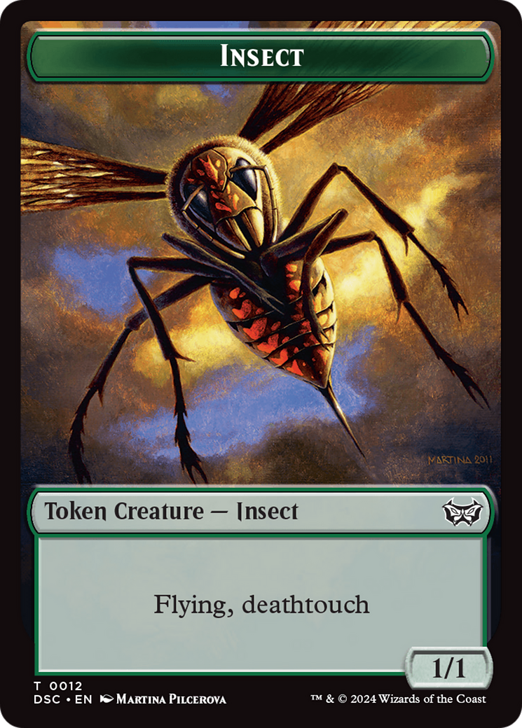 Insect (0012) // Spider Double-Sided Token [Duskmourn: House of Horror Commander Tokens] | Amazing Games TCG