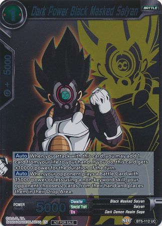 Dark Power Black Masked Saiyan (Event Pack 3 - 2019) (BT5-112_PR) [Promotion Cards] | Amazing Games TCG
