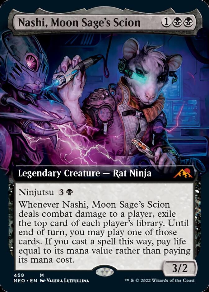 Nashi, Moon Sage's Scion (Extended Art) [Kamigawa: Neon Dynasty] | Amazing Games TCG