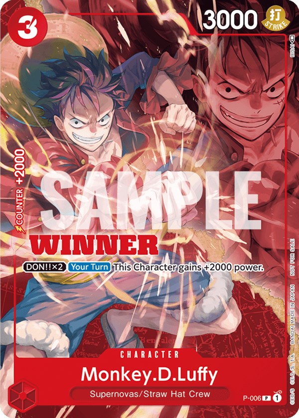 Monkey.D.Luffy (P-006) (Winner Pack Vol. 1) [One Piece Promotion Cards] | Amazing Games TCG