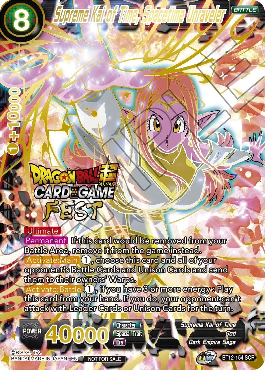 Supreme Kai of Time, Spacetime Unraveler (Card Game Fest 2022 - Winner-Stamped) (BT12-154) [Tournament Promotion Cards] | Amazing Games TCG