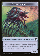 Phyrexian Mite Token (012) // Phyrexian Golem Double-Sided Token [Phyrexia: All Will Be One Tokens] | Amazing Games TCG