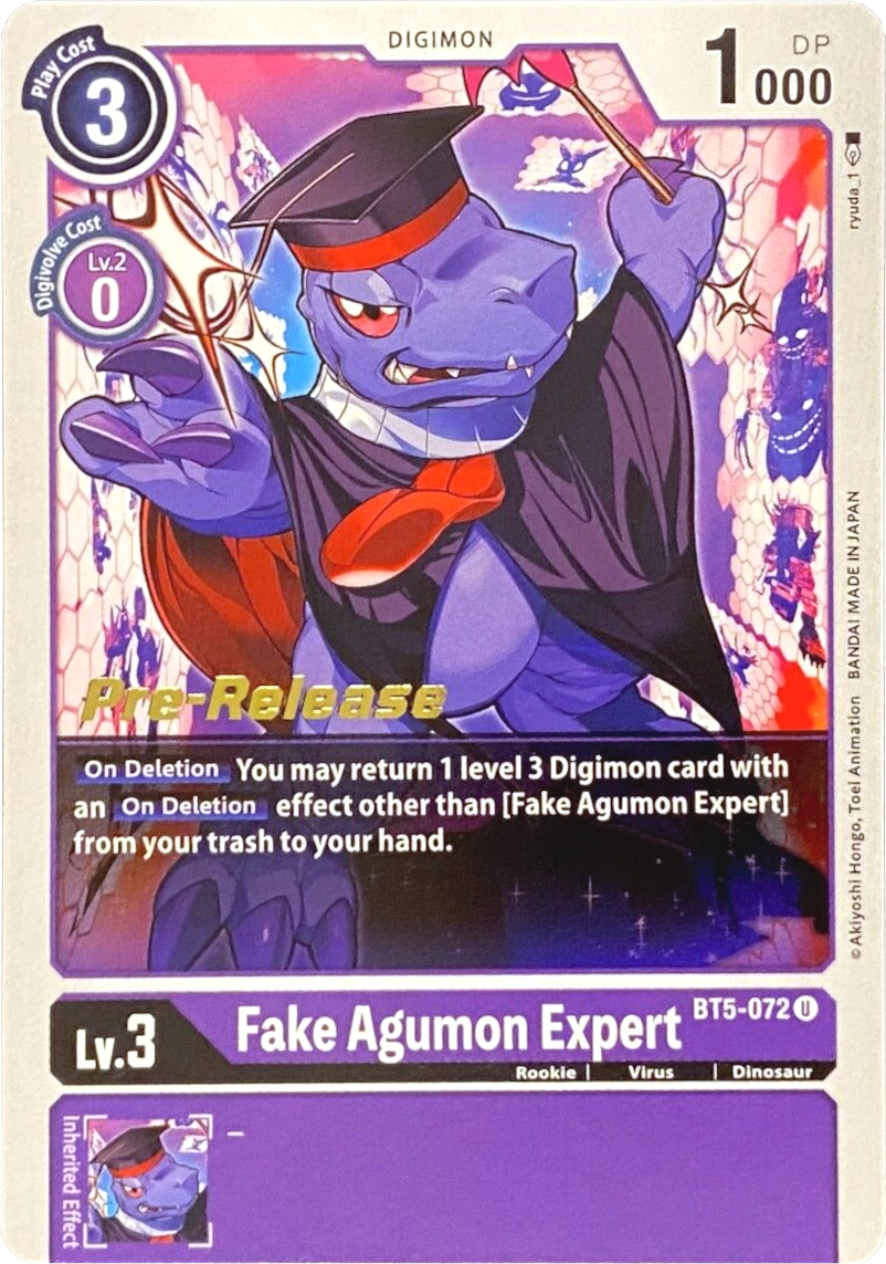 Fake Agumon Expert [BT5-072] [Battle of Omni Pre-Release Promos] | Amazing Games TCG