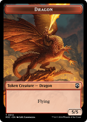 Dragon (Ripple Foil) // Treasure Double-Sided Token [Modern Horizons 3 Commander Tokens] | Amazing Games TCG