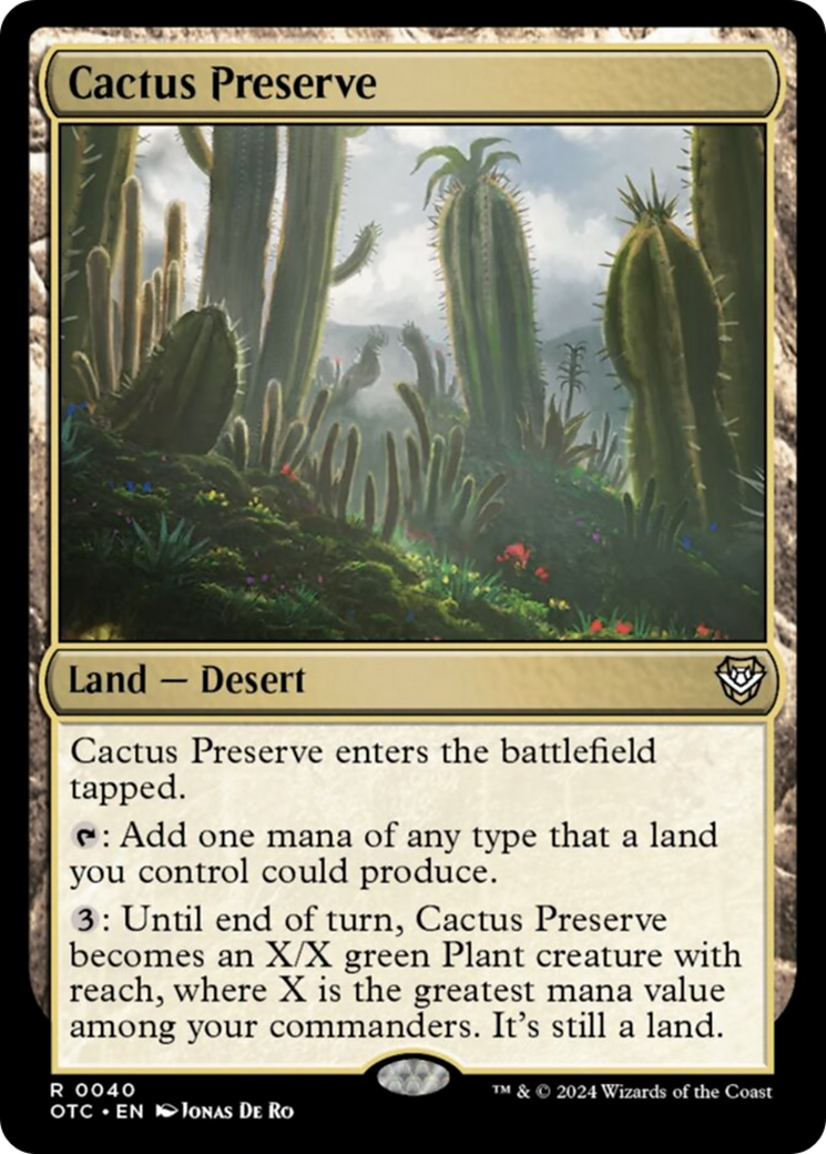 Cactus Preserve [Outlaws of Thunder Junction Commander] | Amazing Games TCG