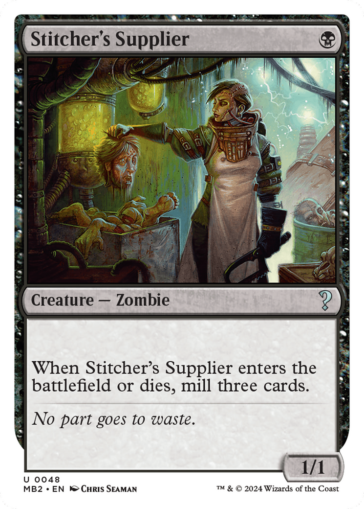 Stitcher's Supplier (White Border) [Mystery Booster 2] | Amazing Games TCG