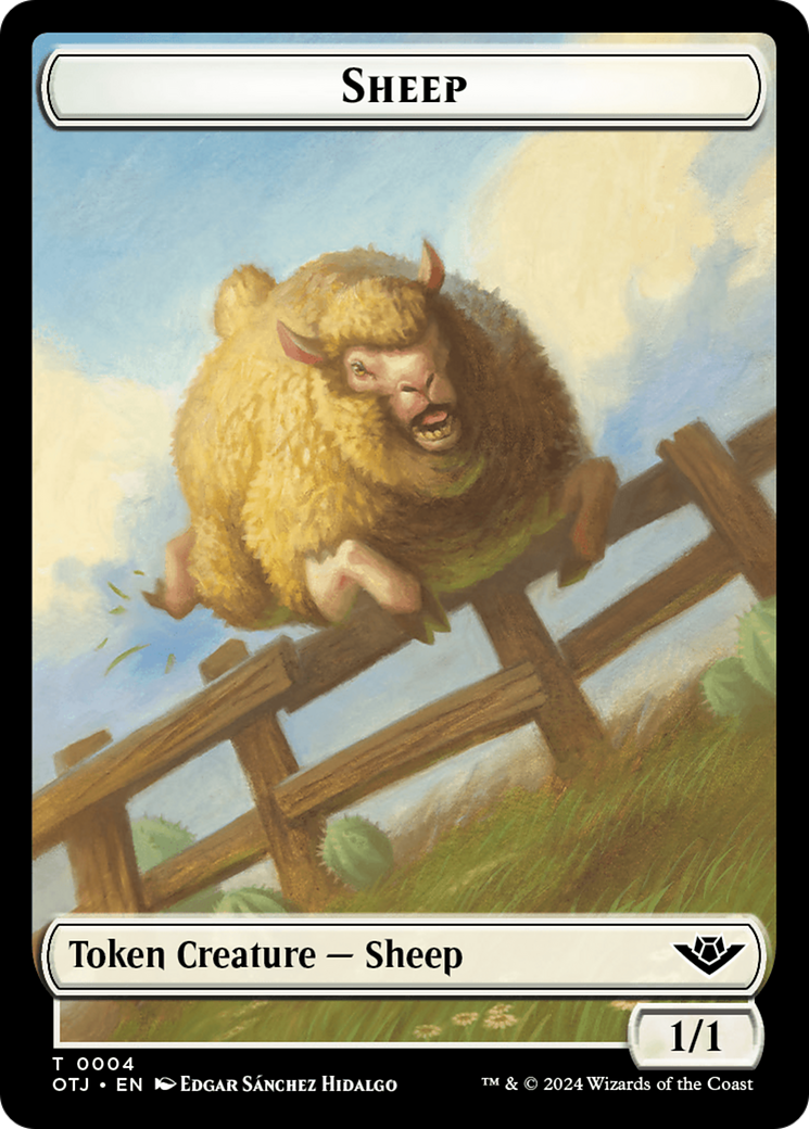 Treasure // Sheep Double-Sided Token [Outlaws of Thunder Junction Tokens] | Amazing Games TCG