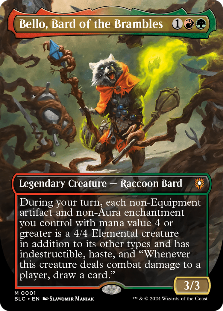 Bello, Bard of the Brambles (Borderless) [Bloomburrow Commander] | Amazing Games TCG