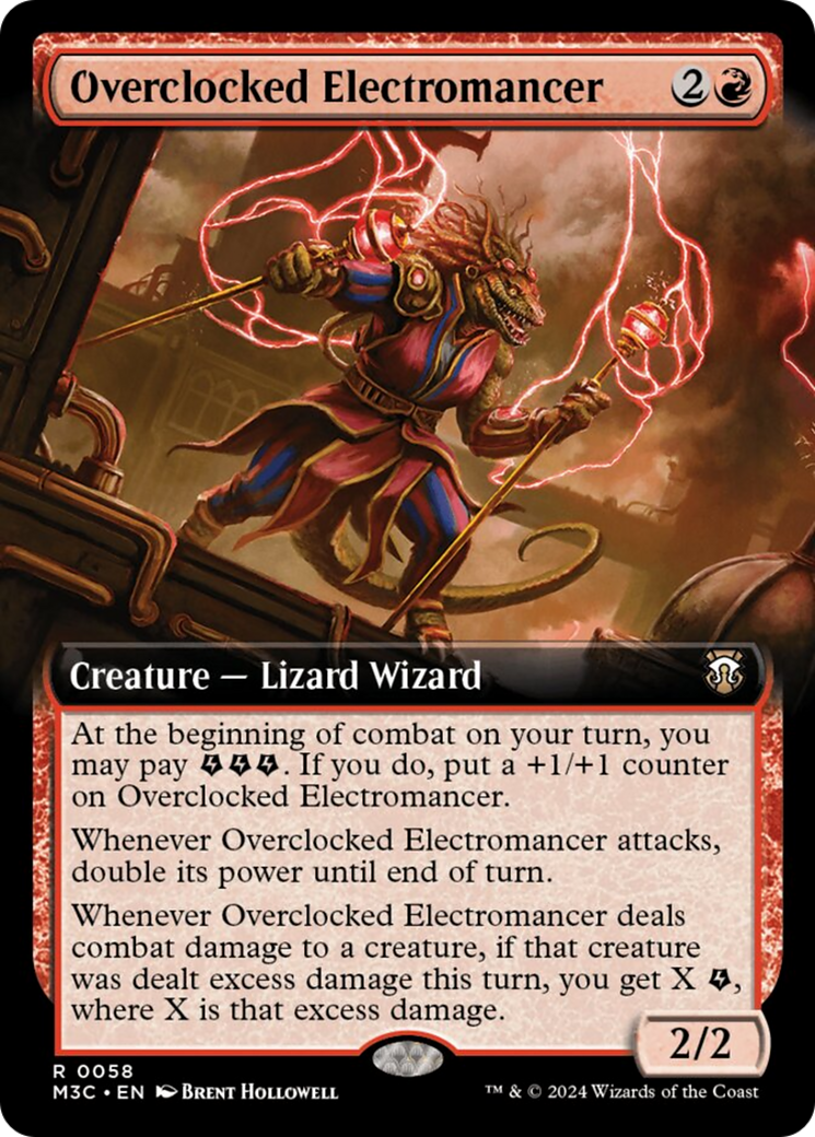 Overclocked Electromancer (Extended Art) (Ripple Foil) [Modern Horizons 3 Commander] | Amazing Games TCG