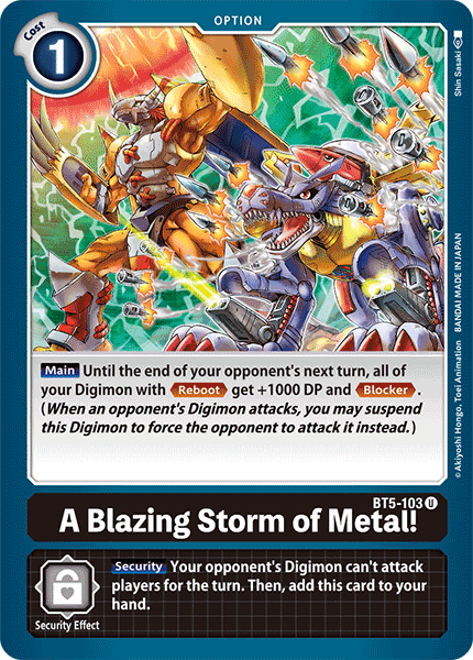 A Blazing Storm of Metal! [BT5-103] [Battle of Omni] | Amazing Games TCG