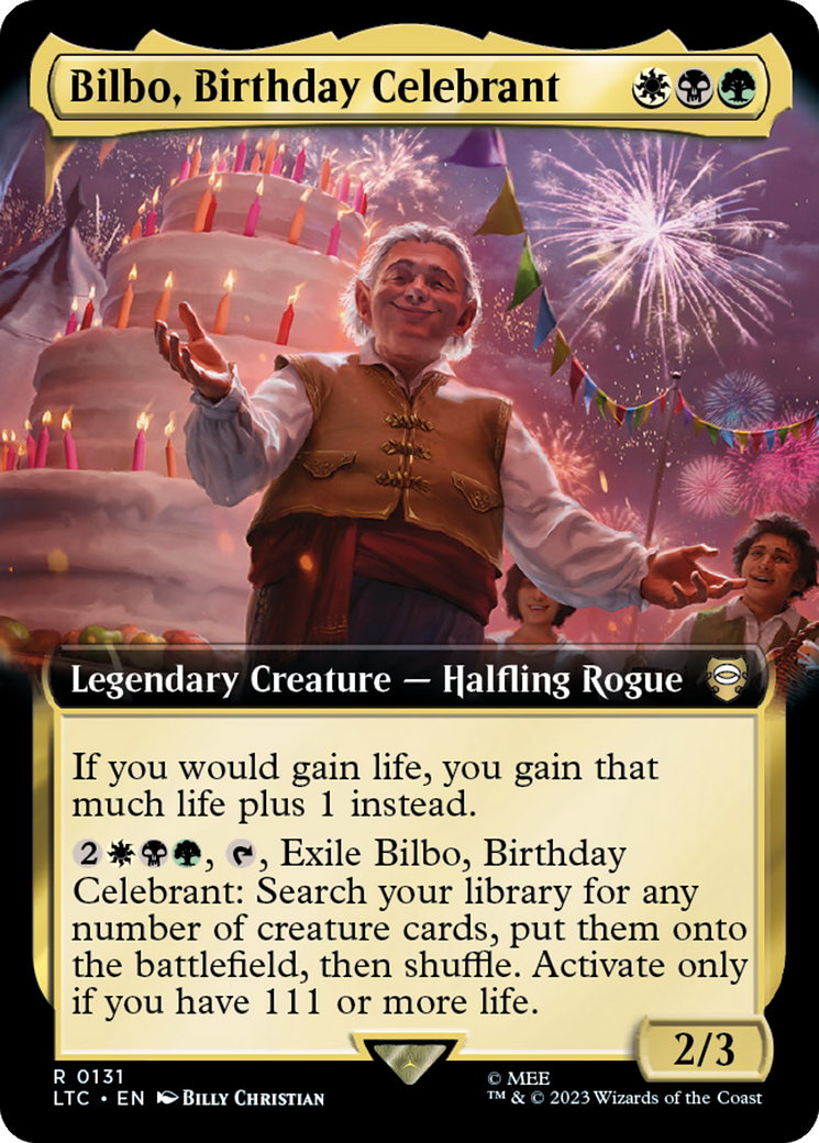 Bilbo, Birthday Celebrant (Extended Art) [The Lord of the Rings: Tales of Middle-Earth Commander] | Amazing Games TCG