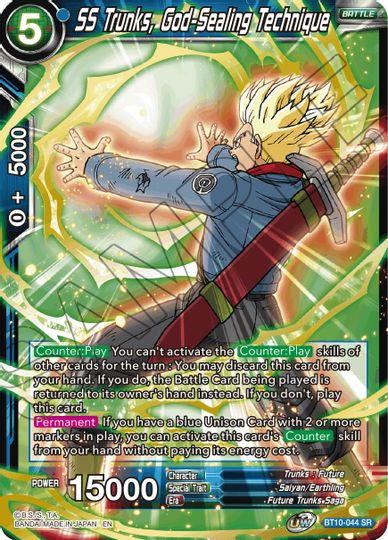 SS Trunks, God-Sealing Technique (Event Pack 08) (BT10-044) [Tournament Promotion Cards] | Amazing Games TCG