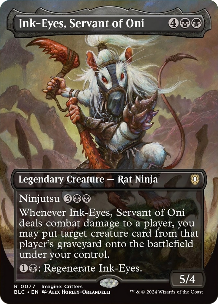 Ink-Eyes, Servant of Oni (Borderless) [Bloomburrow Commander] | Amazing Games TCG