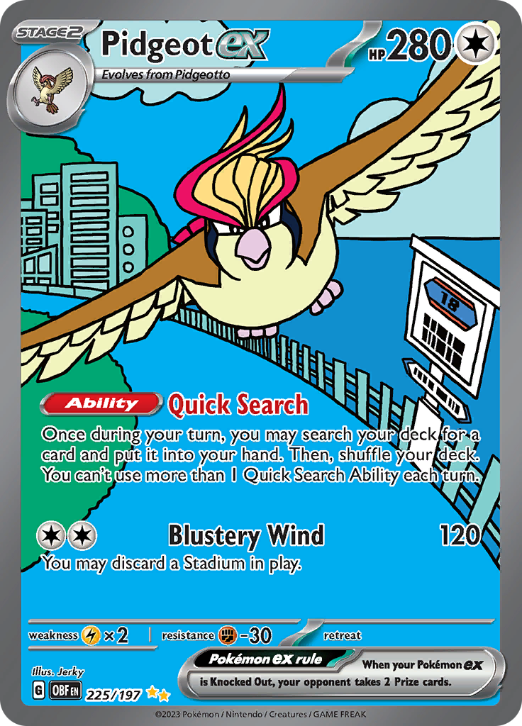 Pidgeot ex (225/197) [Scarlet & Violet: Obsidian Flames] | Amazing Games TCG