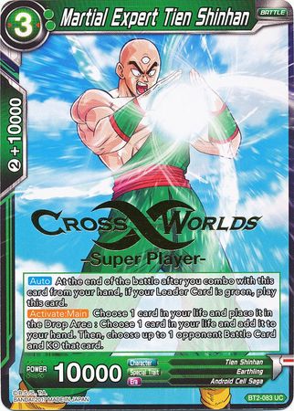 Martial Expert Tien Shinhan (Super Player Stamped) (BT2-083) [Tournament Promotion Cards] | Amazing Games TCG