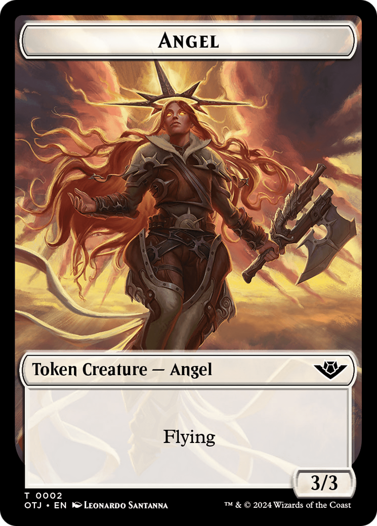 Angel // Plot Double-Sided Token [Outlaws of Thunder Junction Tokens] | Amazing Games TCG