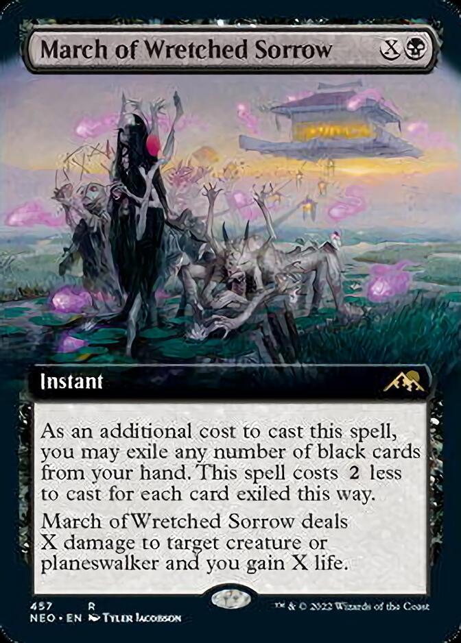 March of Wretched Sorrow (Extended Art) [Kamigawa: Neon Dynasty] | Amazing Games TCG