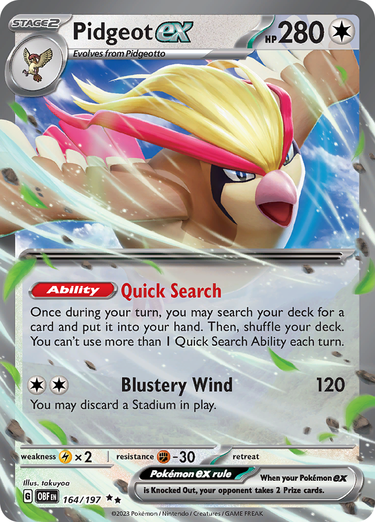 Pidgeot ex (164/197) [Scarlet & Violet: Obsidian Flames] | Amazing Games TCG