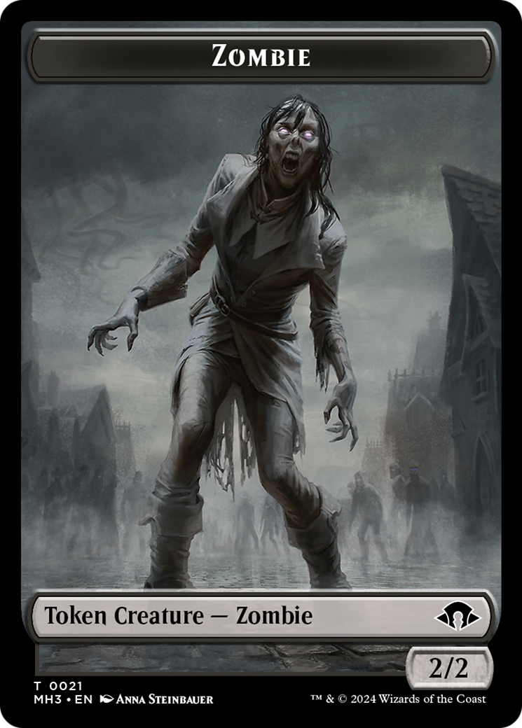 Zombie (Ripple Foil) // Insect (0027) Double-Sided Token [Modern Horizons 3 Tokens] | Amazing Games TCG