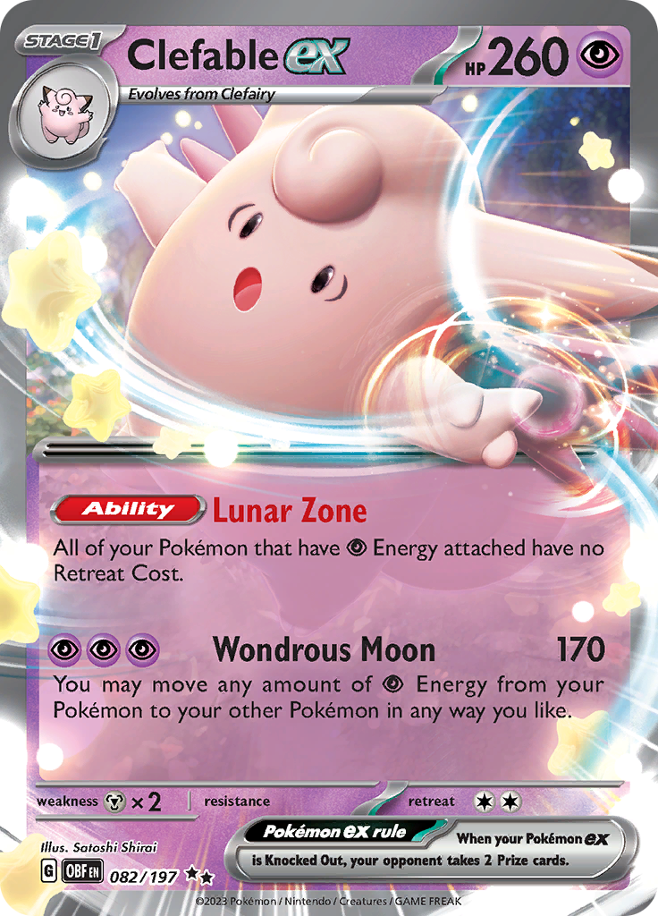Clefable ex (082/197) [Scarlet & Violet: Obsidian Flames] | Amazing Games TCG