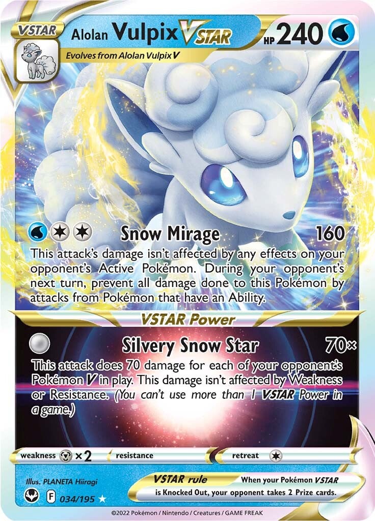 Alolan Vulpix VSTAR (034/195) [Sword & Shield: Silver Tempest] | Amazing Games TCG