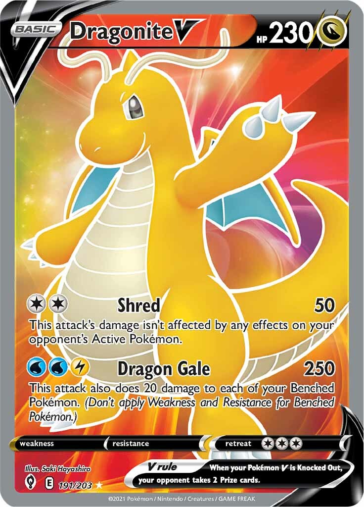 Dragonite V (191/203) [Sword & Shield: Evolving Skies] | Amazing Games TCG