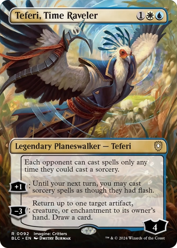 Teferi, Time Raveler (Borderless) [Bloomburrow Commander] | Amazing Games TCG