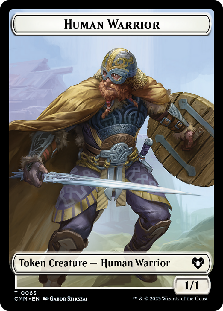 Human Warrior // Zombie Army Double-Sided Token [Commander Masters Tokens] | Amazing Games TCG